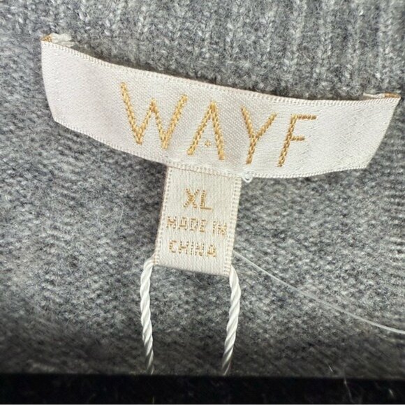 WAYF Grey Knit Button Front Cardigan Sweater XL NWT Preppy Cozy Classic - Picture 6 of 9